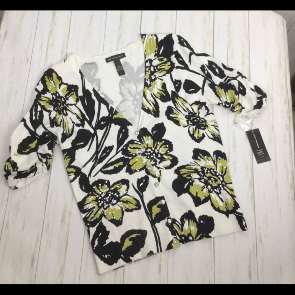 NWT INC Floral print cardigan